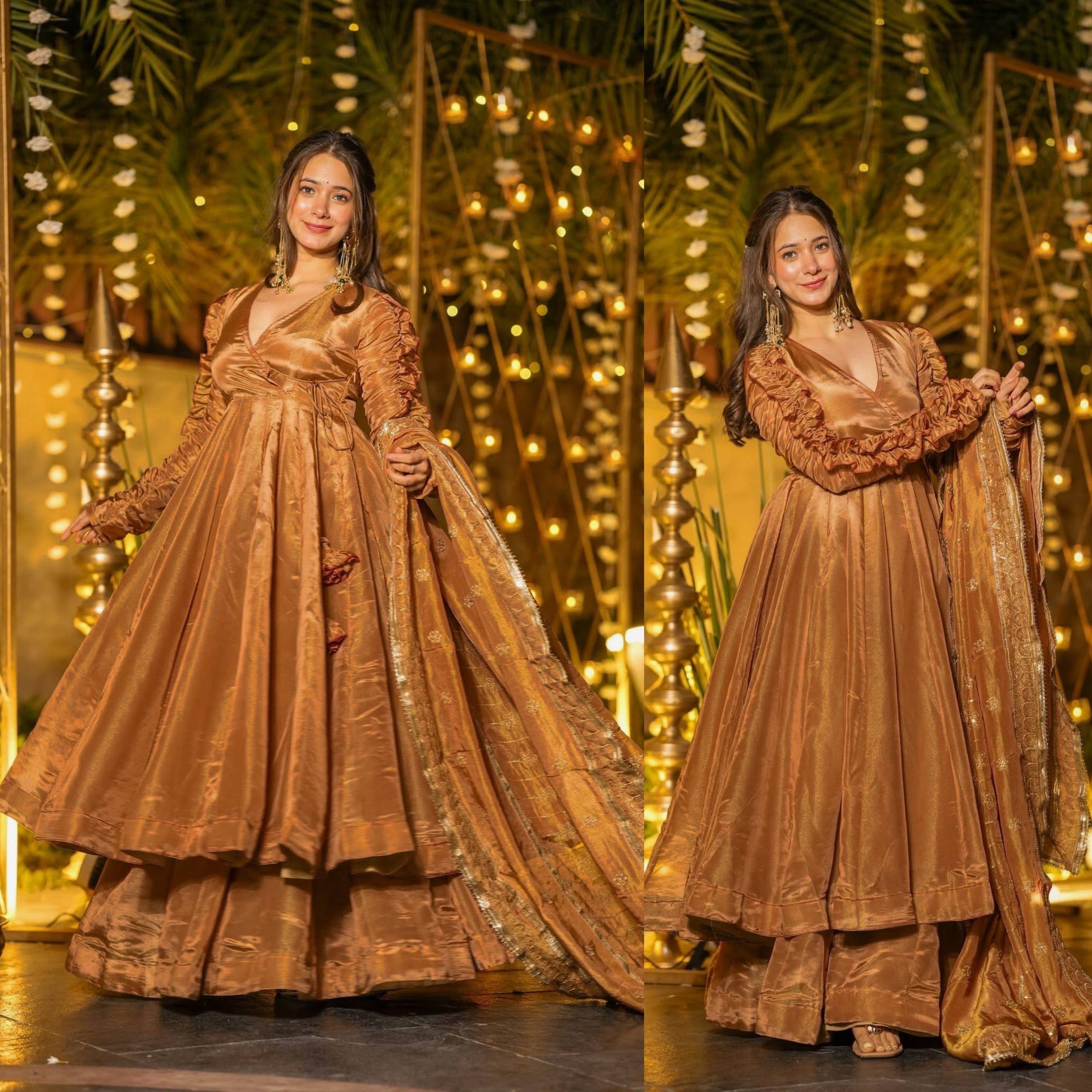 Urban Russet Luminous Flared Anarkali